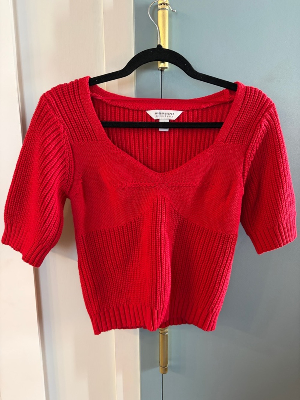 Sanctuary apple red Short Sleeve Knit Sweater